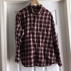 Flannel plaid collared shirt